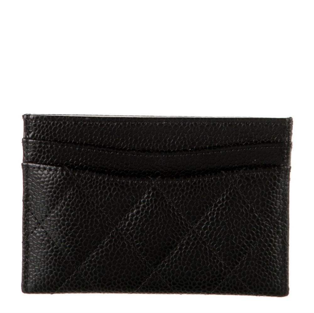 CHANEL CLASSIC CARD HOLDER CASE CAVIAR Grained Calfskin SHW Black - Picture 3 of 10
